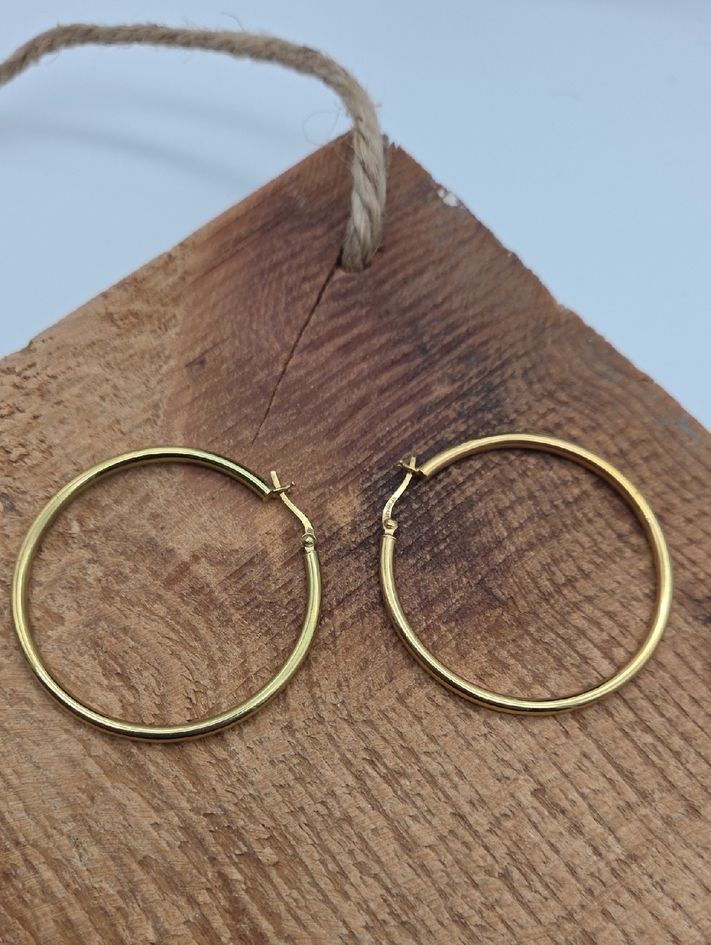 Sterling 925 Gold Hoop Earrings‎